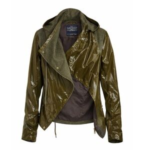 AllSaints Fionn Italian Wool Jacket Women’s Size 4 Woodland Green Hooded